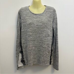 Cruel Gray Long Sleeve Lace Detail Sweater size M